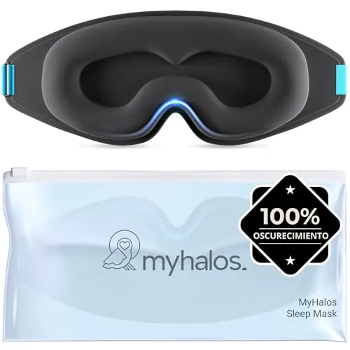 MyHalos® Mask Antifaz para Dormir – para Dormir Mujer y Hombre Modelo 2022 – Antifaz para Dormir Ojos Sin Presión – con Bolsa de Almacenamiento - Viajes, Yoga, Vendaje de Ojos