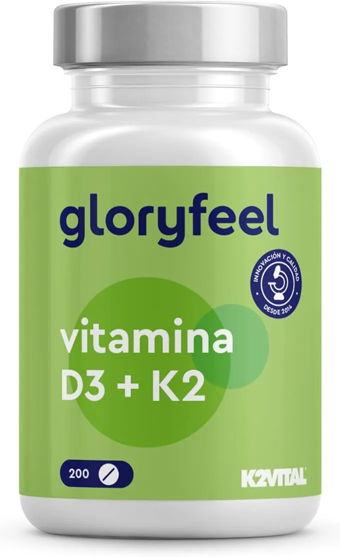 Vitamina D3 y K2 2000 U.I. - 100µg de Vitamina K2 MK7 - PREMIUM: K2VITAL® - Dosis personalizada - Apoya huesos, músculos y sistema inmunológico