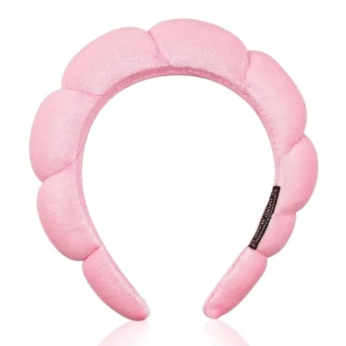 DRESHOW Diadema Spa para Mujeres Diadema con Esponja para Lavarse la Cara Nubes Suave Tejido de Rizo Diademas para el Cuidado de la Piel Maquillaje