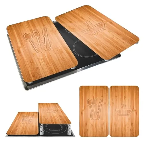 WENKO Placas protectoras para cocina Mod Almuerzo, ajustable en altura para todo tipo de cocinas, tabla de cortar y protector contra salpicaduras, vidrio, 30 x 52 cm, juego de 2