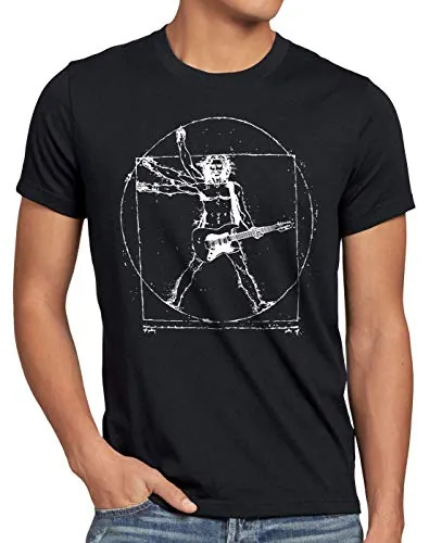 style3 Vinci Rock Camiseta para Hombre T-Shirt música Festival, Talla:, Color:Negro