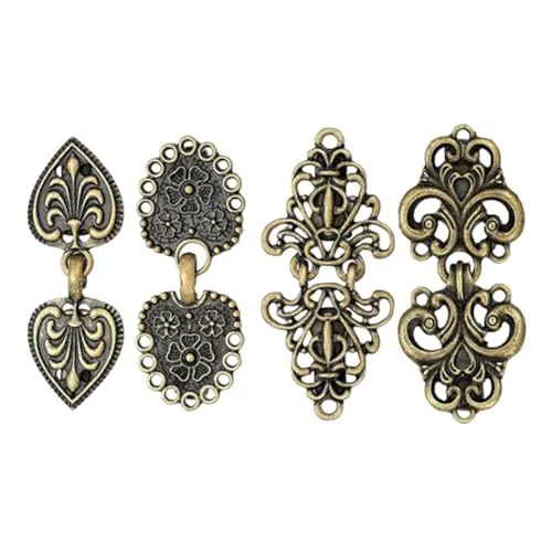Clips Vintage de Cárdigan, 4 piezas, Clip Bufanda, broches vintage para suéter y bufanda, Broche de Cárdigan Antiguo, cierre de capa, para cardigan, vestido, camisa, broche, clips para mujer