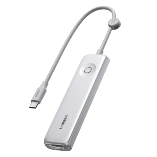 UGREEN Revodok Hub USB C 5 en 1 Adaptador USB C Fino y Ligero | HDMI 4K 60Hz, Transferencia de 10Gbps, PD 100W Carga, Botón de Control, Compatible con MacBook, iPad, iPhone 18 Pro Max
