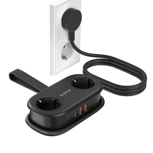 ORICO AP3 Regleta de Enchufes Viaje USB-C PD 20W Negro