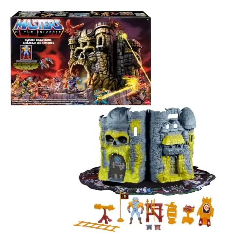 Masters of the Universe Castillo de Grayskull Vintage | Incluye tapete de exposición y figura de astronauta, puente mandibular y múltiples funciones y accesorios, JKH87