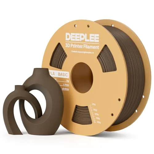 DEEPLEE Filamento PLA Basic 1.75 mm, Bobina 1 kg, Marrón
