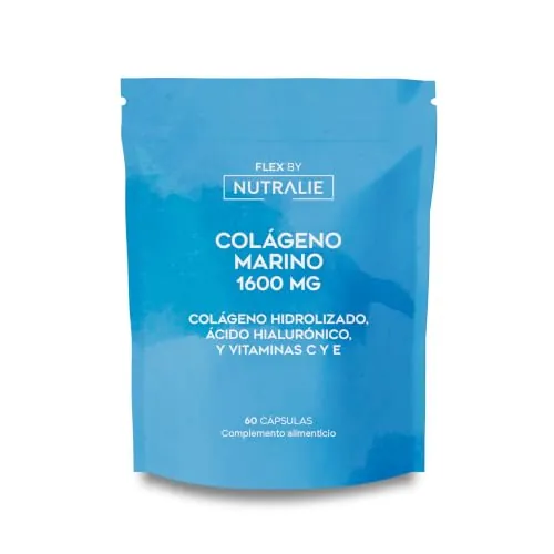 Colágeno Marino Hidrolizado Ácido Hialuónico Vit C E - Piel | Antioxidante, 93% Colágeno extraído de la Piel del Pescado, 60 Cápsulas Colágeno Marino Nutralie