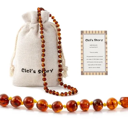Cici's Story Collar de Ámbar Báltico (Cognac) - 28cm - 100% Certificado Auténtico