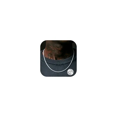 YADOCA Cadena Plata Hombre 925 Cadenas Hipoalergénicas Trigo Collar Plata Resistente Collares Hombre Que No Se Decoloran Collar Joya Cómoda 46 CM
