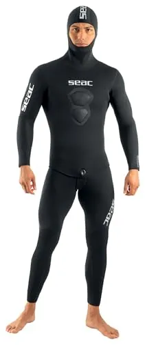 Seac Royal, Traje de Neopreno biforado de 7 mm para Buceo o apnea, Pantalon y Chaqueta con Capucha