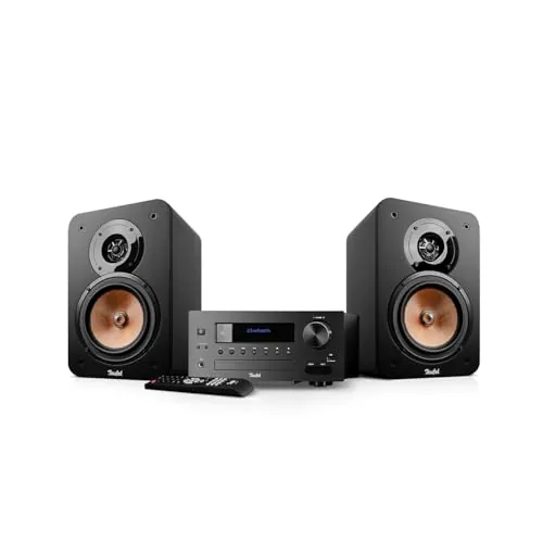 Teufel Ultima 20 Kombo 2 - Sistema compacto estéreo HiFi con CD y Bluetooth, USB, radio digital DAB+, radio FM, transmisión de música, reflejo de graves (negro)