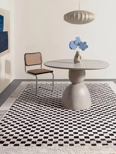 RugVista Gambit Alfombra, 160 x 230 cm, Blanco Crema/Negro