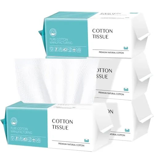 Toallas desechables Algodon, 400 Toallas Desechables Faciales, Toallitas Faciales Desechables Biodegradables para Cara, Cuidado piel, Desabrochos maquillaje, Toallitas Faciales Y Limpieza Facial