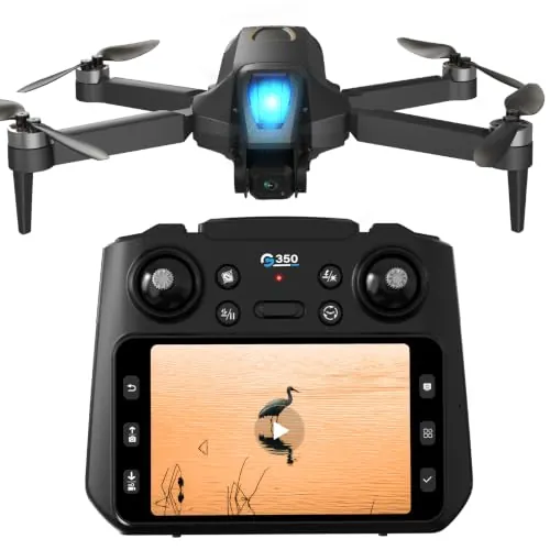 Dron con cámara, pantalla LCD de 4,5 pulgadas en el mando, dron con pantalla, drones FPV con motor sin escobillas para niños, adultos y principiantes, cuadricóptero RC plegable, despegue con una tecla