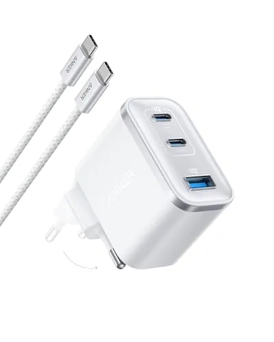 Anker Nano Cargador USB C 70W con 3 Puertos Plegable GAN