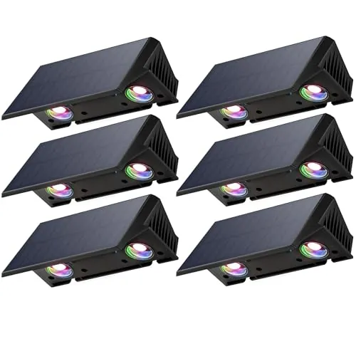 IIRARA Aplique Luz Solar Pared con 3 Modos (Ámbar Cálido/Blanco Neutro/Blanco Frío)｜Iluminación Ambiente para Fachada y Jardín｜Pack de 12