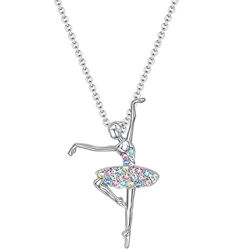 Bailando Bailarina Bailarina Ballet Colgante Collar Encanto Sorpresa Regalo de joyería, Collar de Niña Bailarina Colgante Bailarín de Ballet, Joyas Bailarina Regalo de Rendimiento de Baile Estilo A
