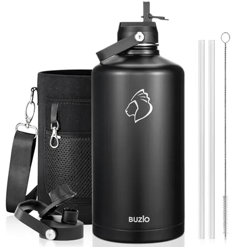BUZIO Botella isotérmica 3,7L acero inoxidable, tapa con pajita y boquilla
