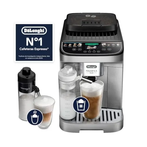 De'Longhi Magnifica Duo - Cafetera Superautomática 20 Bebidas Plata