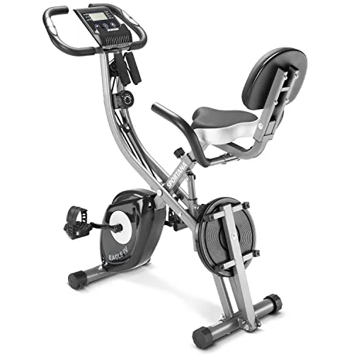 SPORTANA Bicicleta Estática para Casa 4en1 Plegable EAGLE 4 | 16 Niveles de Resistencia, Silenciosa, Display, Bandas Fitness, Disco Giratorio, APP, Carga 140 kg, Ergómetro, Cardio