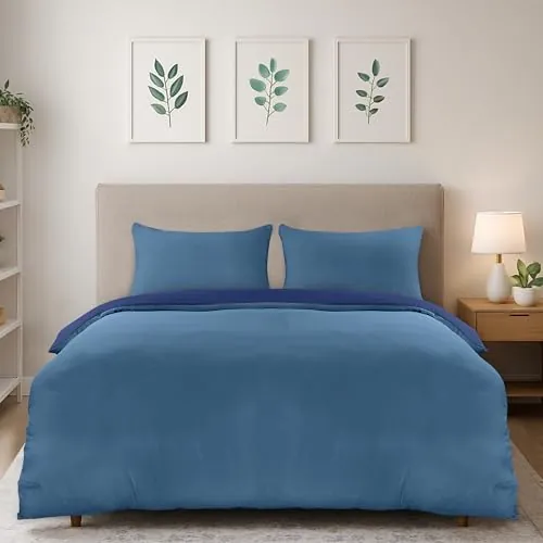 Utopia Bedding Funda Nordica Cama 105 200x200, Azul Marino/Azul Claro
