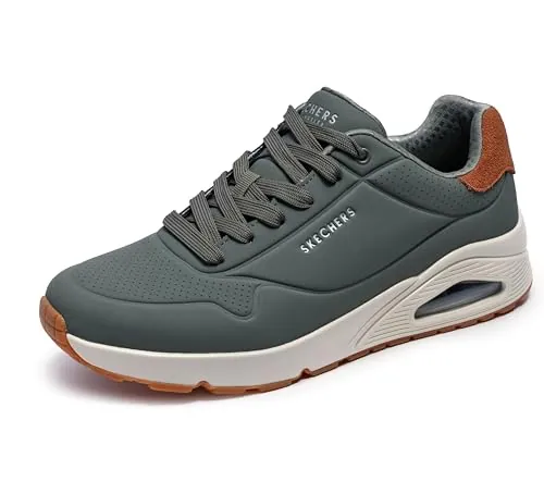 Skechers Uno- Suited on Air, Zapatillas Hombre, Dusty Olive/Durabuck/Chestnut Suede, 41 EU