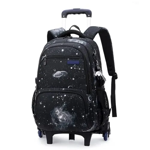 SDKZBFC Mochila Escolar Infantil con Ruedas,Mochilas para Niños Grils,Bolsa Trolley Desmontable Mochila con Ruedas Bolsa De Viaje Impermeable para Libros