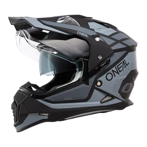 O'Neal Casco de Moto Enduro Aberturas de ventilación para un máximo Flujo de Aire y refrigeración, Carcasa ABS, Visera Solar integrada Casco Sierra R V.24 Adulto Negro Gris Talla XL