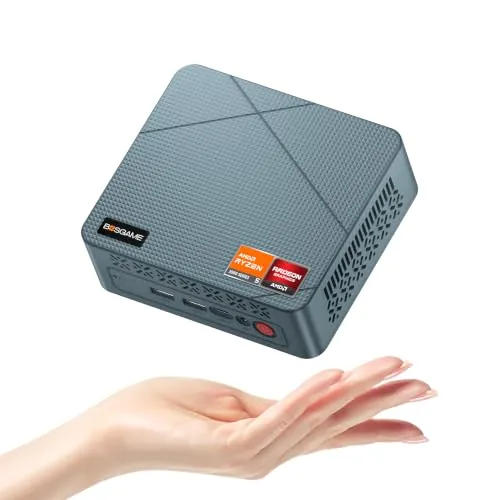 BOSGAME E2 Air Mini PC, AMD Ryzen 5 3501U (hasta 3,7GHz), 8GB DDR4 RAM 256GB SSD Mini Computers, 4K Dual Display HDMI, Type-C, LAN, Wi-FI 5, BT 5.0