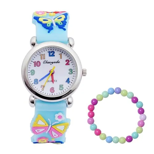 MUXIJIA Relojes de Pulsera para Niño Niña de 3 a 10 años, 3ATM Impermeable Analógicos Cuarzo Reloj Cute 3D Cartoon Correa de Silicona Reloj para Niños
