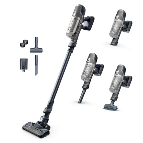 Rowenta XPert 6.60 - Aspiradora escoba versátil sin cable, con 3 funciones en 1 multiespacios, batería de litio, 2 velocidades, gatillo Boost, ligero y portatil, Gris oscuro, RH6836