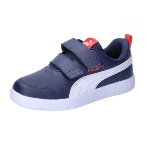 Puma Unisex Kids COURTFLEX V3 V PS Sneaker, Puma Navy-Puma White-Puma Red, 35 EU