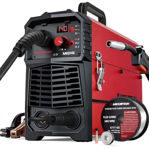 ARCCAPTAIN Soldador MIG 140A 4 en 1, Gas/Sin Gas, MMA, Lift TIG, IGBT | Soldadura estable con menos salpicaduras y resultados profesionales gracias al control sinérgico