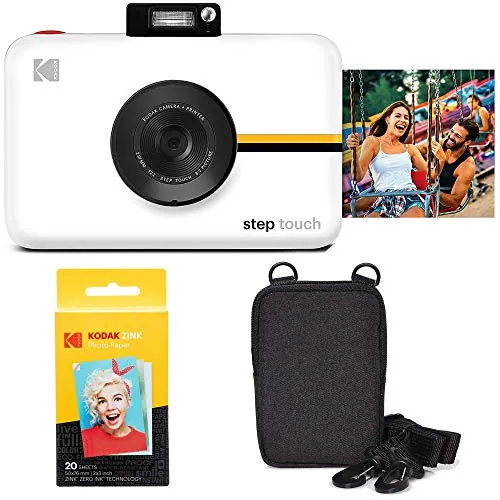 Kodak Step Touch Cámara Digital de 13 MP e Impresora instantánea con Pantalla de 3,5" (Blanco) Kit de Viaje