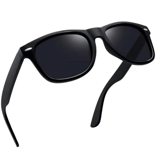 Joopin Gafas de Sol Mujer y Hombre Polarizadas Protección UV400 Negro Mate