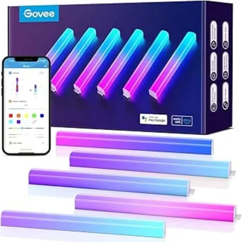 Govee Glide LED Lámparas de Pared RGBIC, Lámpara para Sala de Juegos, 6 pcs