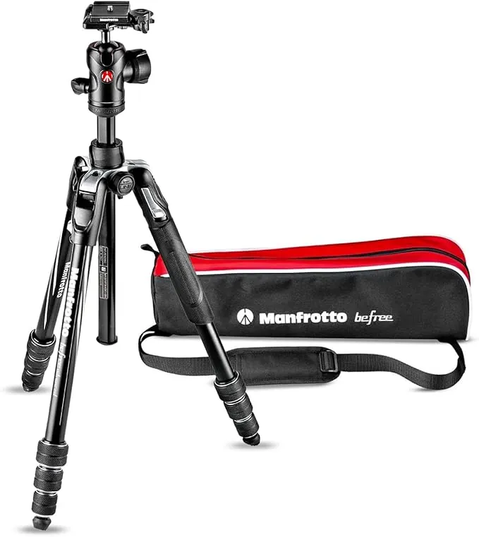 Manfrotto Befree Advanced Trípode de Viaje con Cabezal Esférico, Cierre de Rosca Portátil y Compacto, Trípode de Aluminio para Cámaras DSLR, Reflex, sin Espejo y Accesorios