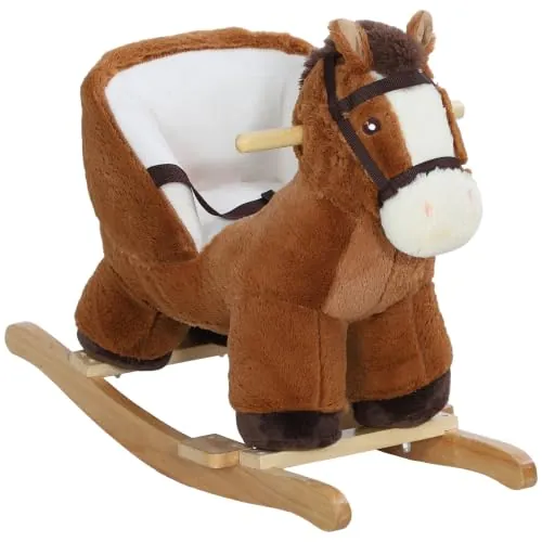 AIYAPLAY Caballo Balancín para Niños de 18-36 Meses 68x33x45 cm Marrón