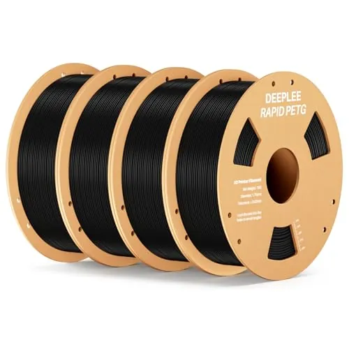 DEEPLEE PETG Rápido 1.75 mm, Negro, Pack 4 x 1 kg