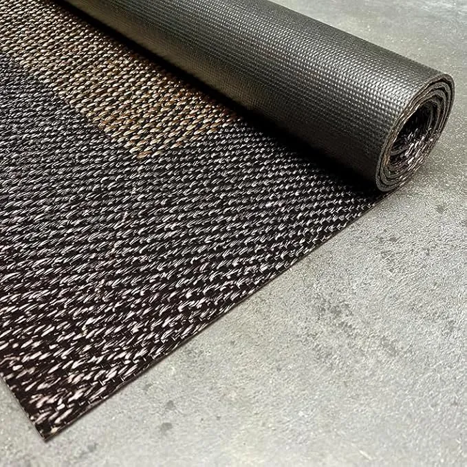 STORESDECO Alfombra vinílica de Tejido Trenzado Premium de Alta Gama. Lavable Antideslizante y extraplana. Materiales Resistentes de máxima Calidad Color Bronce Negro 200 x 290 cm