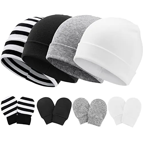 DRESHOW Gorro y Guantes para Bebé Recién Nacido Beanie Sombrero Niños Gorros