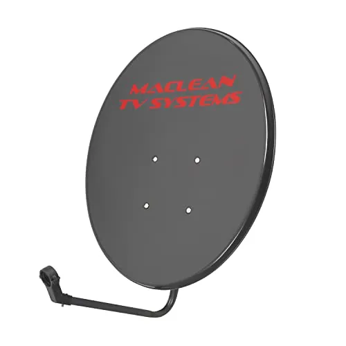 Maclean MCTV-926 Antena parabólica TV System, Acero fosfatado, Grafito, 65 cm,