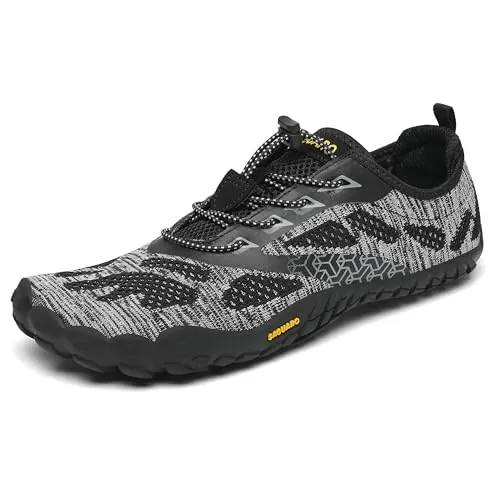 SAGUARO Barefoot Hombre Mujer Zapatillas de Trail Running Ligeras Cómodas Minimalistas Zapatos Descalzos, Negro A 42