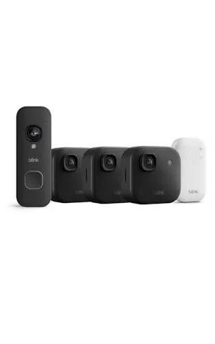 Cámara exterior 2K+ Blink con Blink Videotimbre 2K+ (última generación), Negro, módulo de sincronización básico Incluido