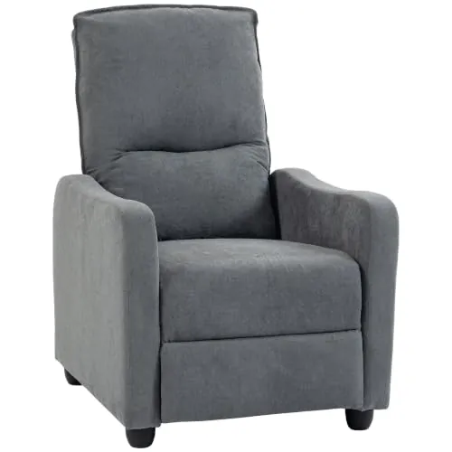 HOMCOM Sillón Relax Reclinable Sillón Reclinable Manual Reposapiés Gris