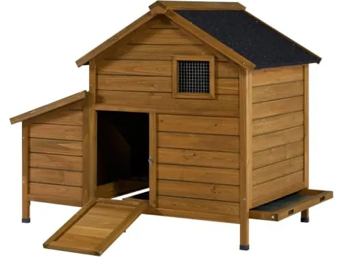 Gallinero de Madera Cocotte con Caja Nido - Marrón