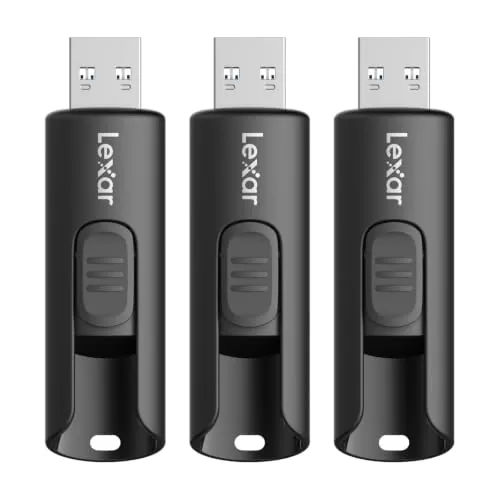 Lexar 64GB Pack de 3 Unidades Flash A30E USB 3.2 Gen 1, Unidad USB hasta 100MB/s, Expansión y Respaldo de Almacenamiento para Sistemas PC y Mac