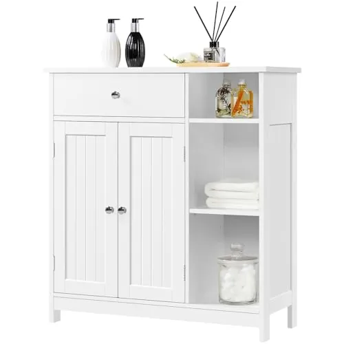 Yaheetech Armario Baño de Suelo Mueble de Baño Auxiliar 75x30x80cm Blanco
