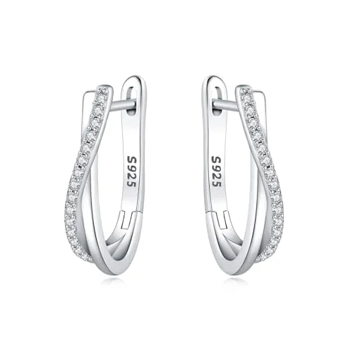 CYMYSS Pendientes de Aro de Plata de Primera Ley para Mujer Pendientes Mujer Plata De Ley 925 Pendientes Aro Plata 925 Hipoalergénicos Ligeros