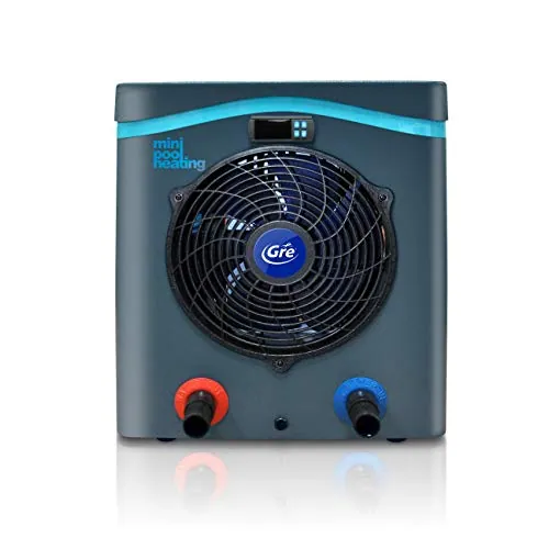 Gre HPM30 - Mini pompe à chaleur pour piscines hors-sol jusqu'à 30 m³, chauffage pour piscines hors-sol. Couleur grise